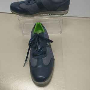 Footjoy 97718 Mens SZ 7.5M Causal Collection Navy Leather Golf Spikeless Shoes .